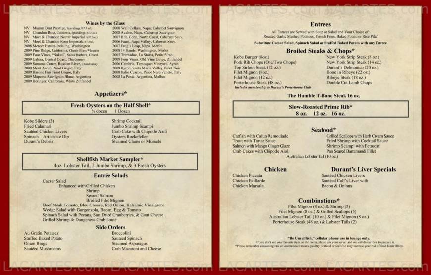  Pricelists of Durants 2611 North Central Avenue - Photo 1 of 3