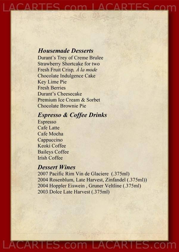  Pricelists of Durants 2611 North Central Avenue - Photo 2 of 3
