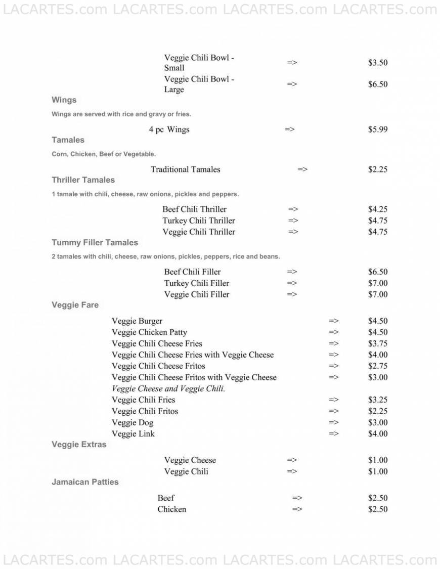  Pricelists of Earlez Grille 3630 Crenshaw Boulevard - Photo 1 of 3