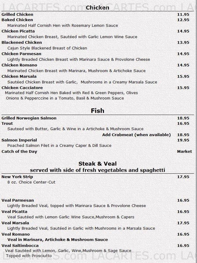  Pricelists of Tree House Italian Grill 2201 College Avenue - Photo 2 of 7