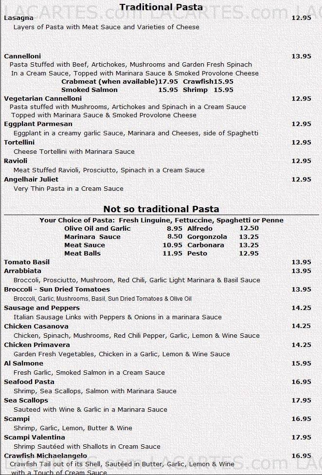  Pricelists of Tree House Italian Grill 2201 College Avenue - Photo 3 of 7