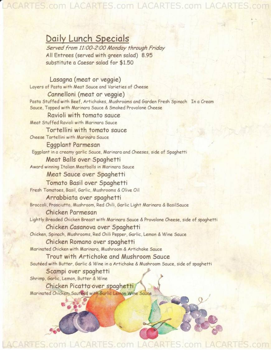  Pricelists of Tree House Italian Grill 2201 College Avenue - Photo 4 of 7