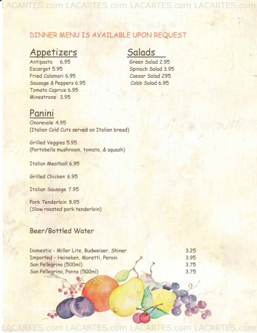  Pricelists of Tree House Italian Grill 2201 College Avenue - Photo 5 of 7