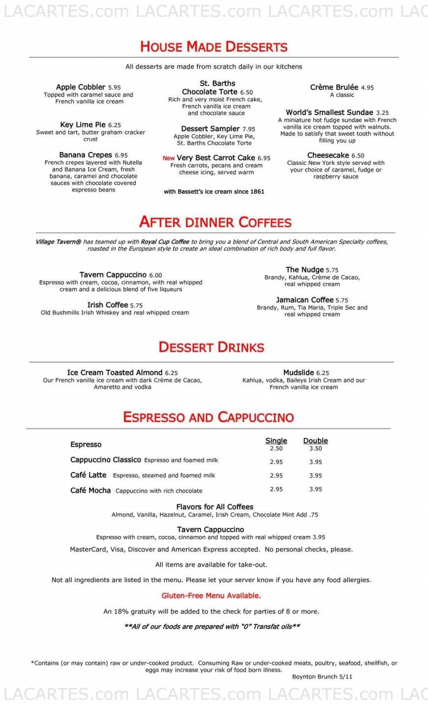  Pricelists of Village Tavern - Boynton Beach, FL 1880 North Congress Avenue, Suite 170 - Photo 4 of 14