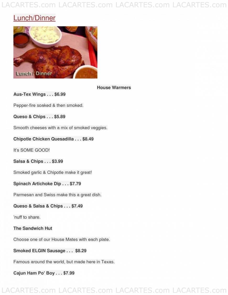  Pricelists of Hoover's Cooking & Catering North 13376 Research Blvd, #400 - Photo 1 of 15