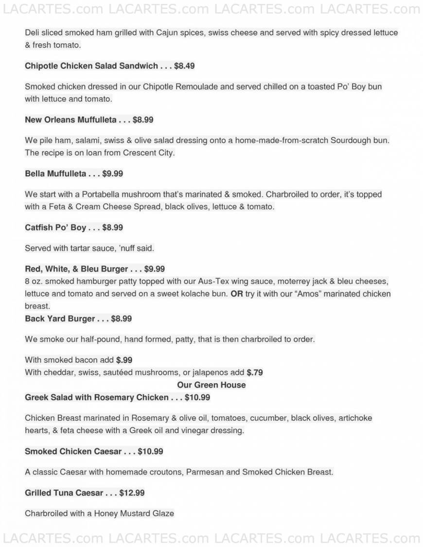  Pricelists of Hoover's Cooking & Catering North 13376 Research Blvd, #400 - Photo 2 of 15