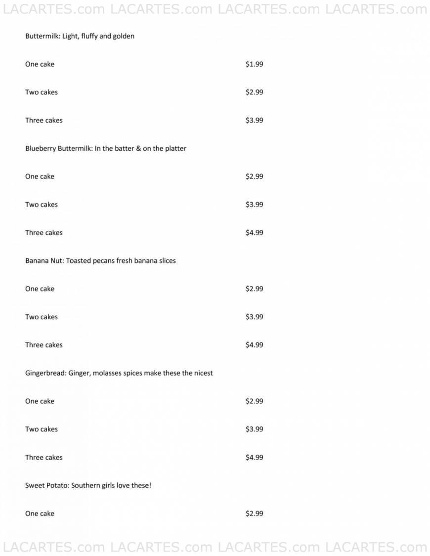  Pricelists of Hoover's Cooking & Catering North 13376 Research Blvd, #400 - Photo 4 of 15