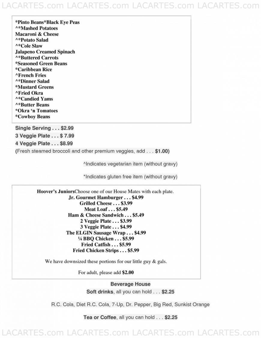  Pricelists of Hoover's Cooking & Catering North 13376 Research Blvd, #400 - Photo 10 of 15