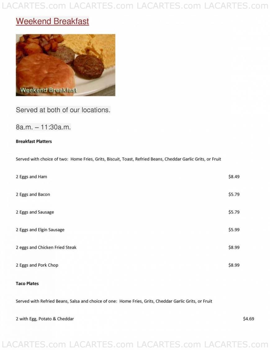  Pricelists of Hoover's Cooking & Catering North 13376 Research Blvd, #400 - Photo 15 of 15