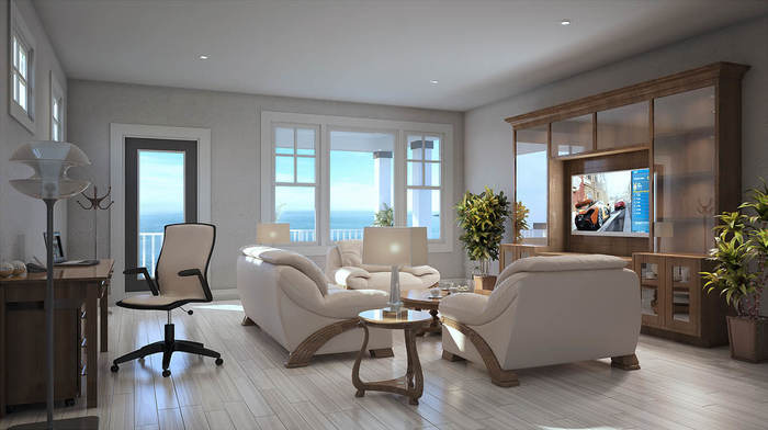 Living room interior rendering New Album of BluentCad 10685-B Hazelhurst Drive Suite 15071 - Photo 7 of 7