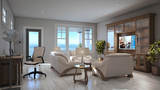 Living room interior rendering BluentCad 10685-B Hazelhurst Drive Suite 15071 