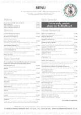 Menus & Prices, Alexandra Ristorante Italiano, Ramsgate