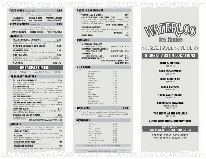  Pricelists of Waterloo Icehouse Slaughter Lane 9600 Escarpment Blvd # 800 - Photo 6 of 7