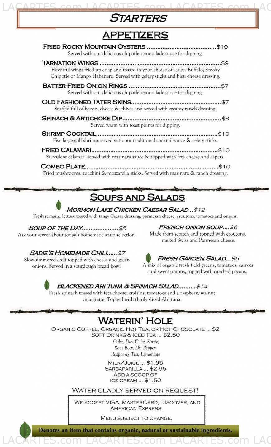  Pricelists of Mormon Lake Lodge Steakhouse Main Street - Mormon Lake - Photo 3 of 5