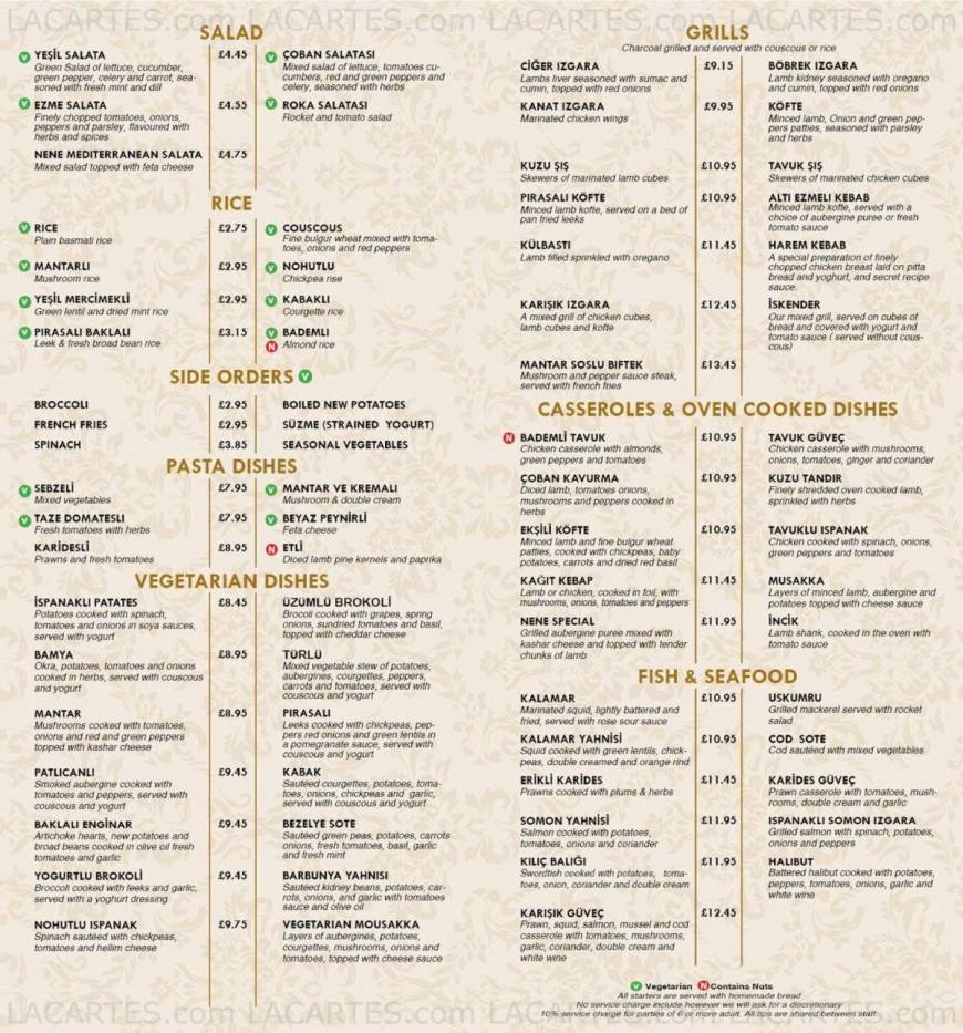  Pricelists of NENE RESTAURANT 159 HIGH STREET - Photo 2 of 5