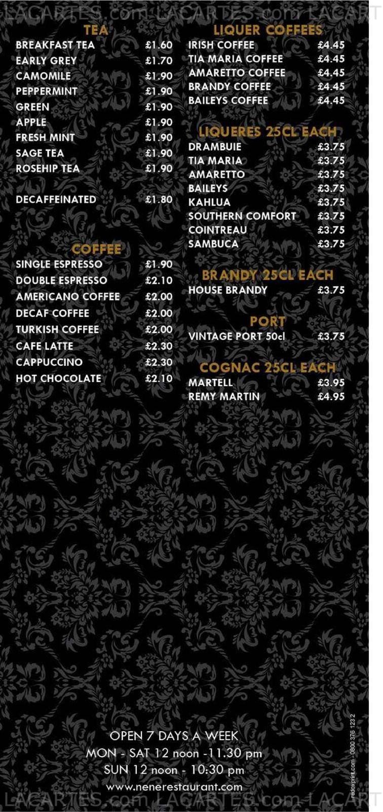  Pricelists of NENE RESTAURANT 159 HIGH STREET - Photo 4 of 5