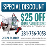 Emergency Plumber katy TX, Katy