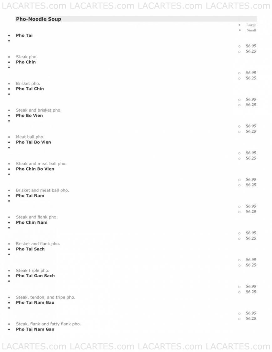  Pricelists of Pho Thaison Kyle Marketplace 5401S. FM 1626 #370 - Photo 3 of 11