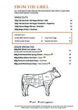 Menus & Prices, Opus Bar & Grill, Singapore
