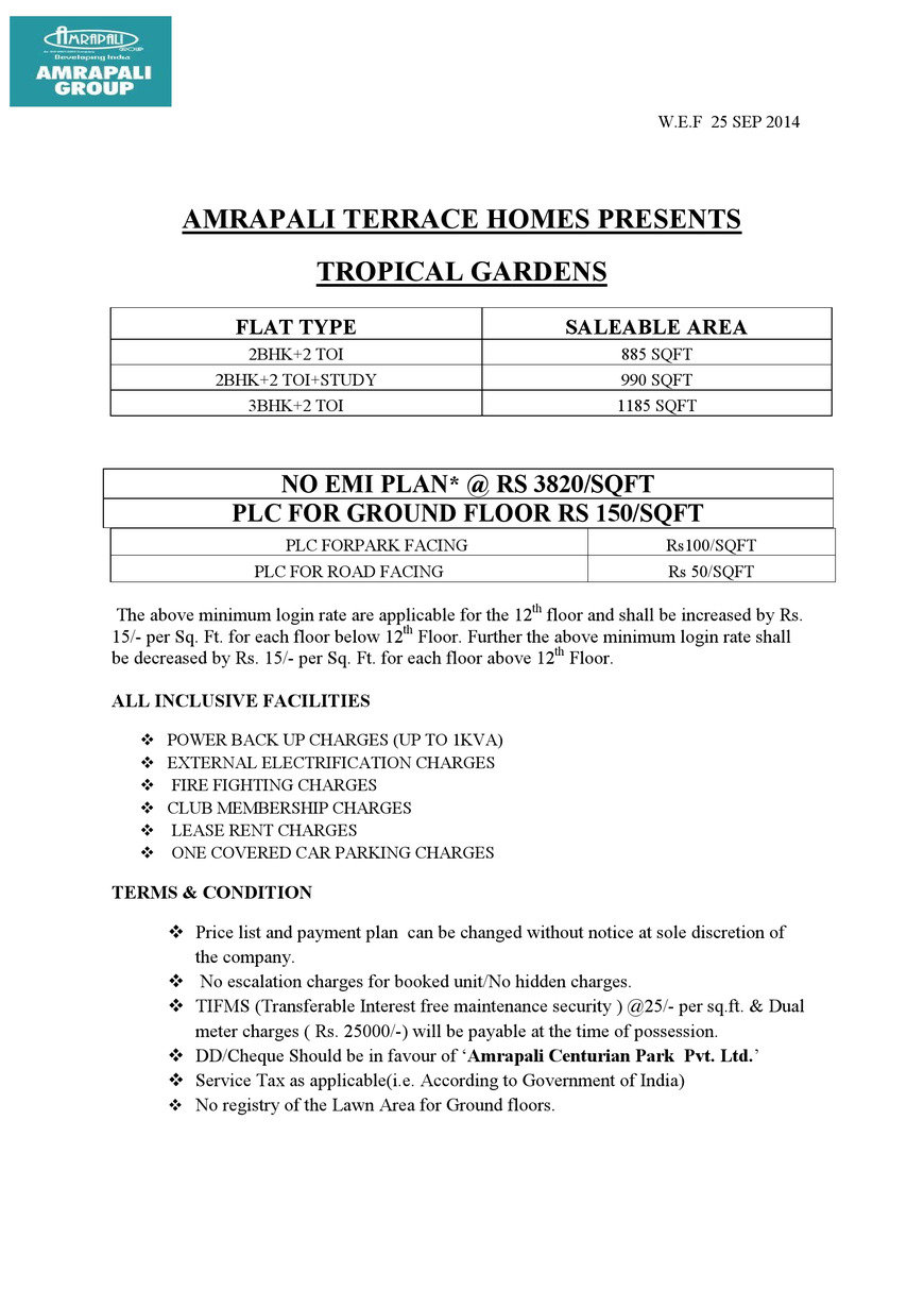  Pricelists of Amrapali Group - Developing India 212, Vishal Chamber Noida, UP, India - Photo 1 of 4