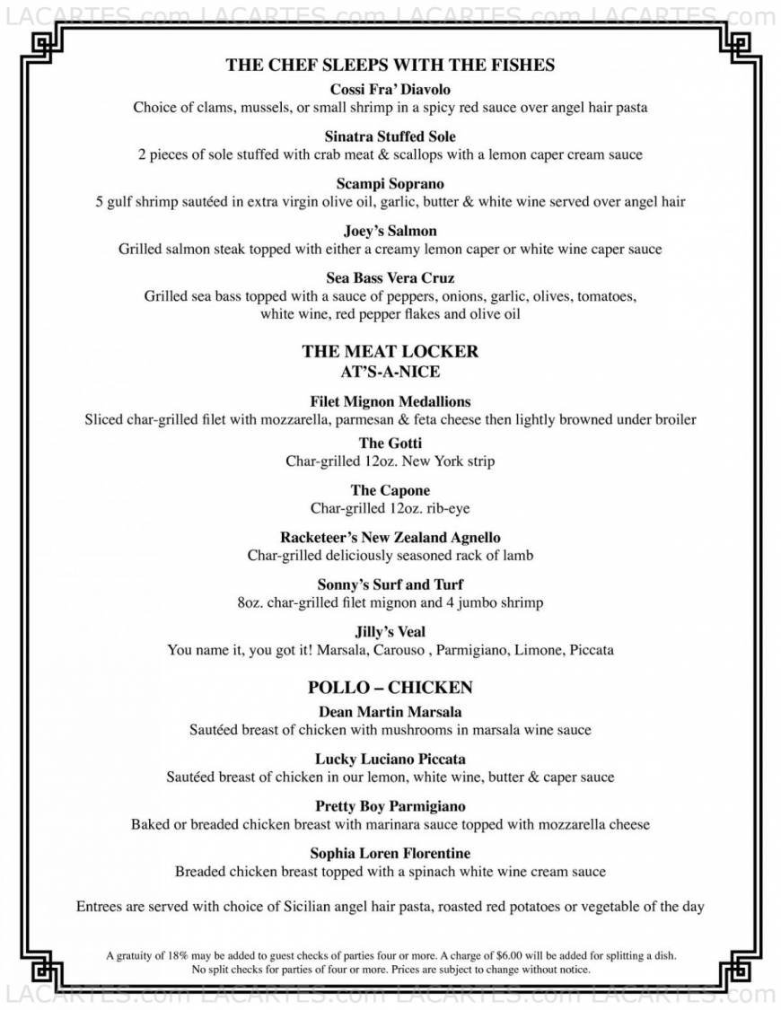  Pricelists of Mattina's Ristorante Italiano 318 E Oak St - Photo 2 of 3
