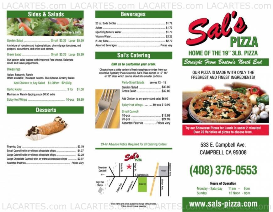  Pricelists of Sal's Pizza - FL 910 East Cape Coral  - Photo 1 of 2
