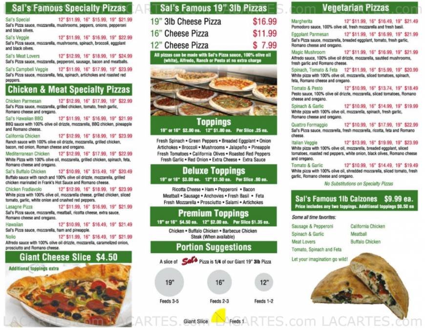  Pricelists of Sal's Pizza - FL 910 East Cape Coral  - Photo 2 of 2