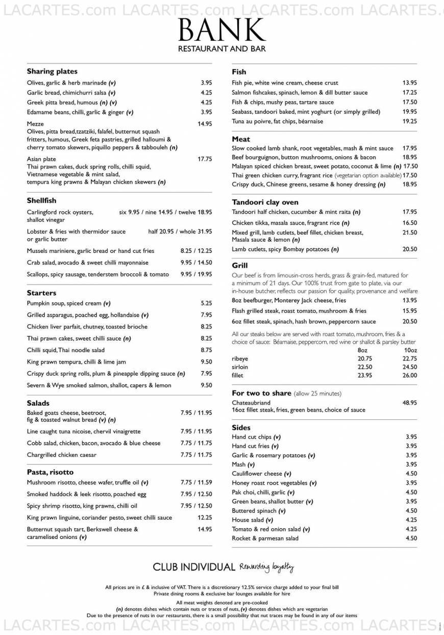 Pricelists of Bank Westminster & Zander Bar 45 Buckingham Gate - Photo 1 of 20