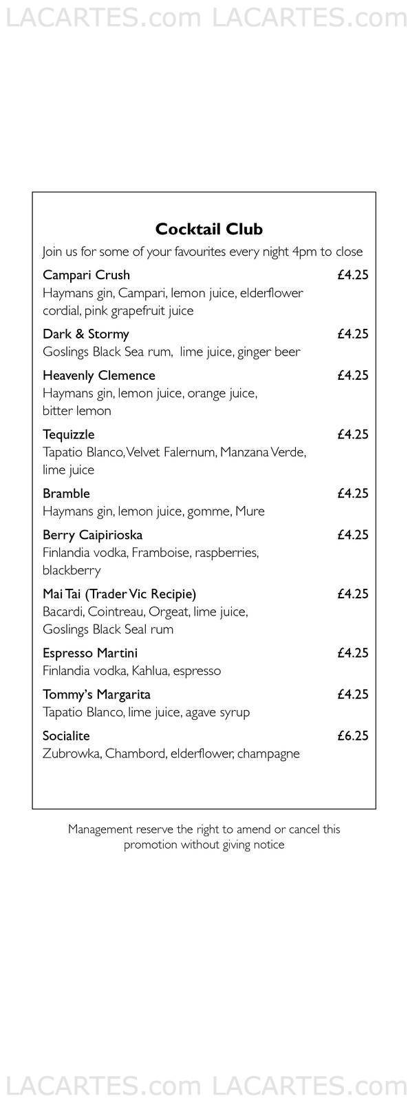  Pricelists of Bank Westminster & Zander Bar 45 Buckingham Gate - Photo 13 of 20