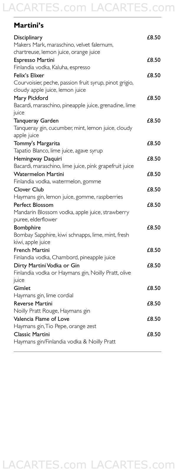  Pricelists of Bank Westminster & Zander Bar 45 Buckingham Gate - Photo 6 of 20