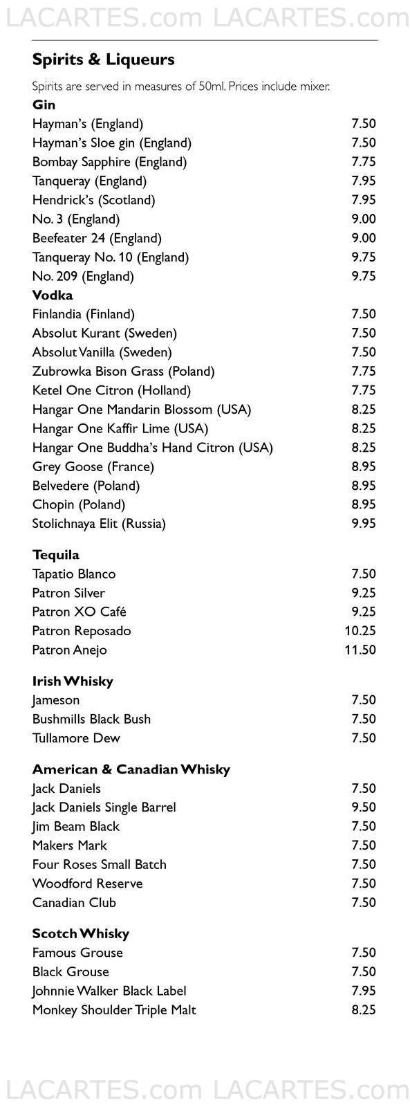  Pricelists of Bank Westminster & Zander Bar 45 Buckingham Gate - Photo 9 of 20