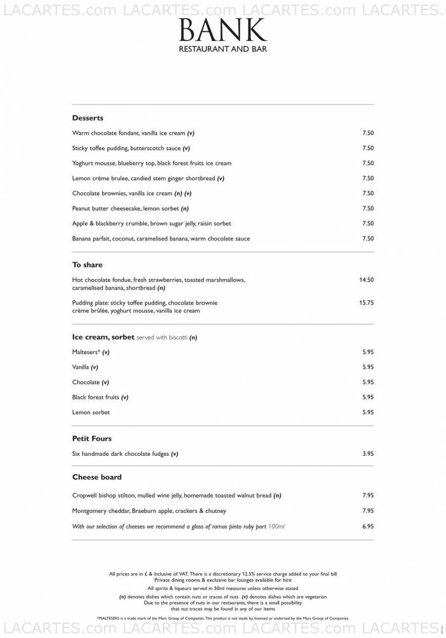  Pricelists of Bank Westminster & Zander Bar 45 Buckingham Gate - Photo 14 of 20