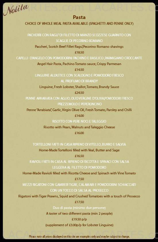  Pricelists of Nolita Restaurant & Bar Great North Road - Photo 5 of 13