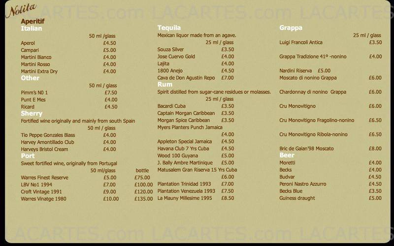  Pricelists of Nolita Restaurant & Bar Great North Road - Photo 10 of 13