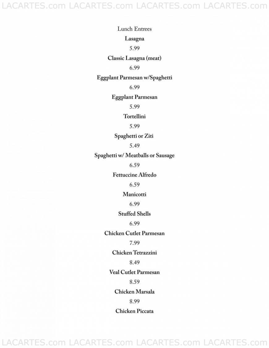  Pricelists of Johnny's Italian Restaurant - FL 2907 State Road 590 - Photo 1 of 16
