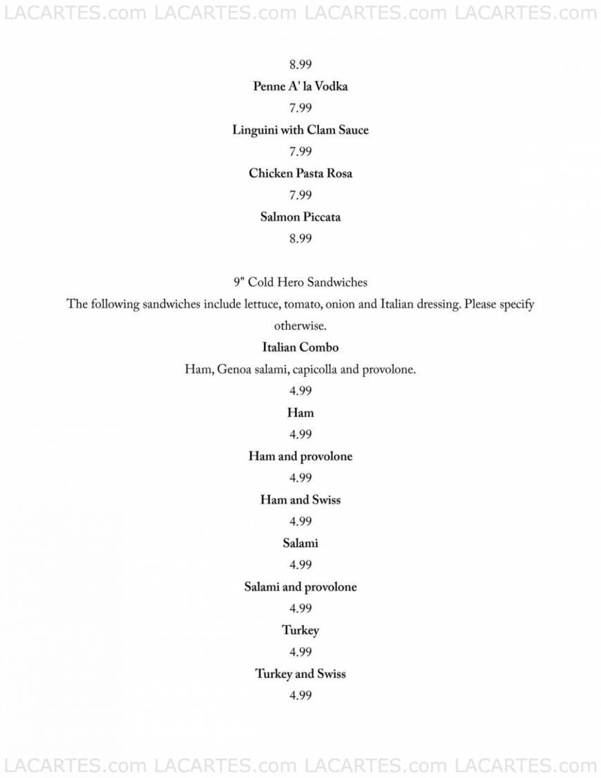  Pricelists of Johnny's Italian Restaurant - FL 2907 State Road 590 - Photo 2 of 16