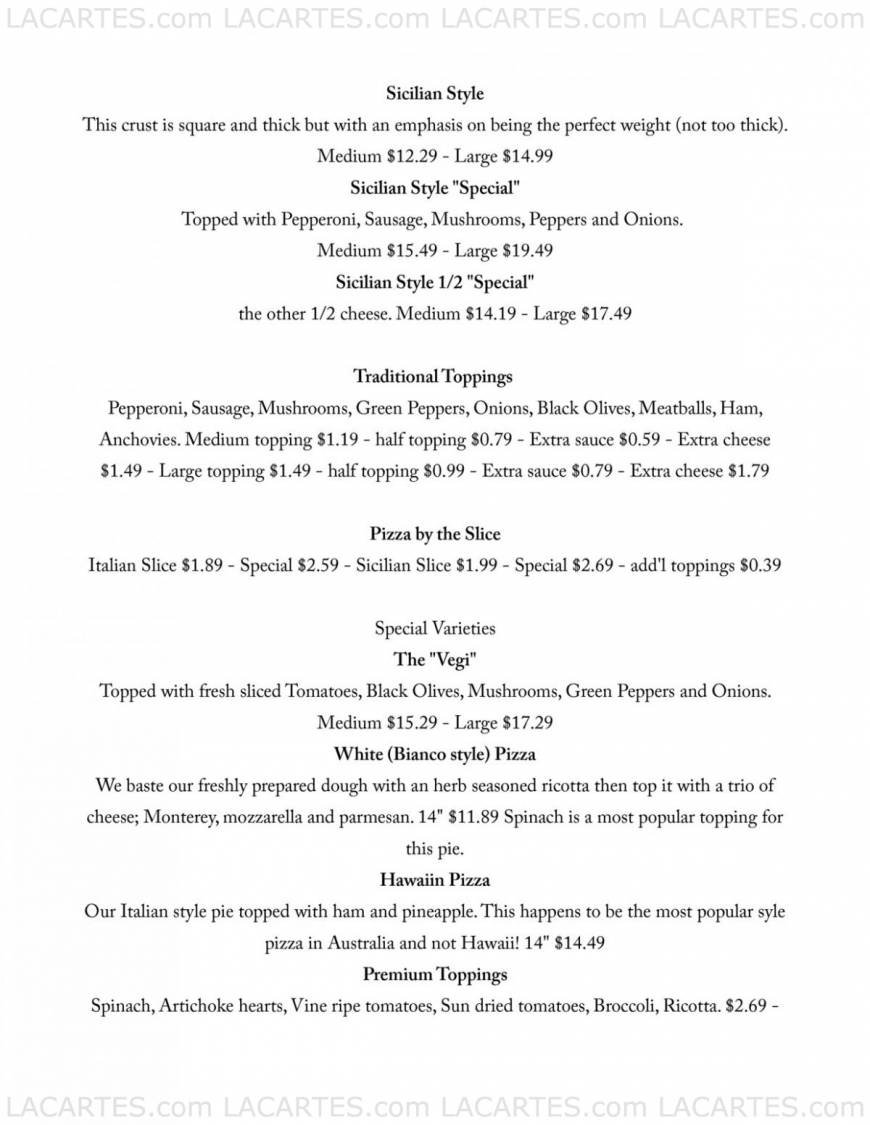 Pricelists of Johnny's Italian Restaurant - FL 2907 State Road 590 - Photo 3 of 16