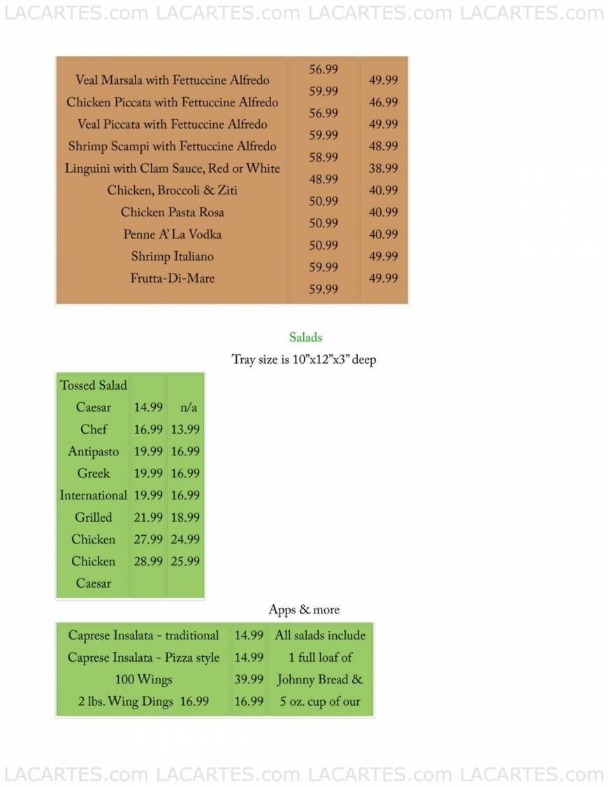  Pricelists of Johnny's Italian Restaurant - FL 2907 State Road 590 - Photo 6 of 16
