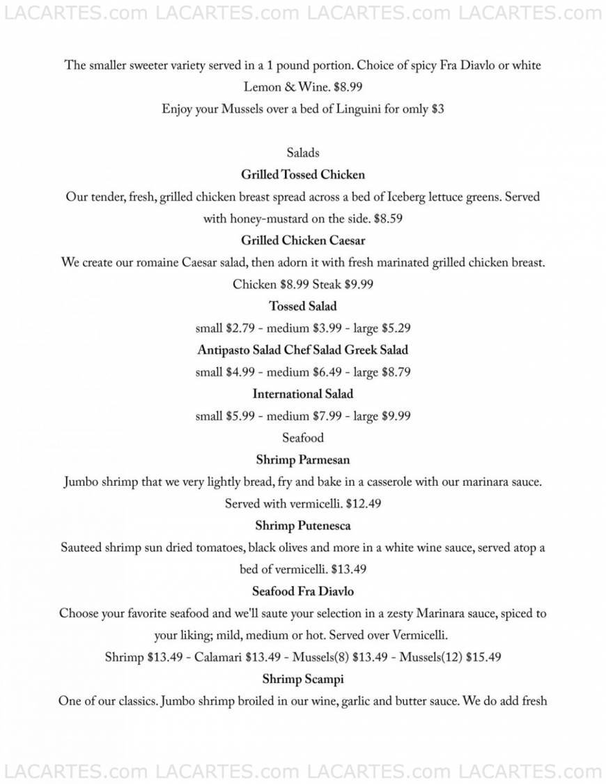  Pricelists of Johnny's Italian Restaurant - FL 2907 State Road 590 - Photo 12 of 16