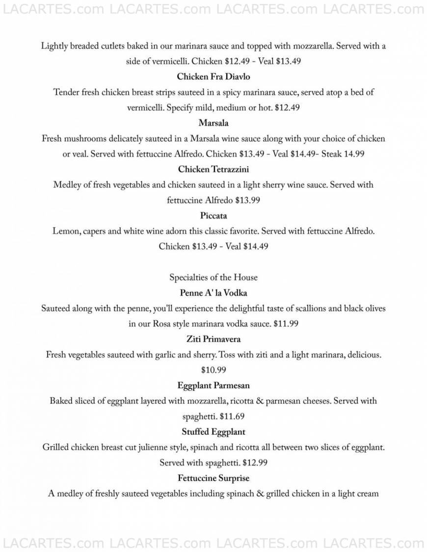  Pricelists of Johnny's Italian Restaurant - FL 2907 State Road 590 - Photo 14 of 16