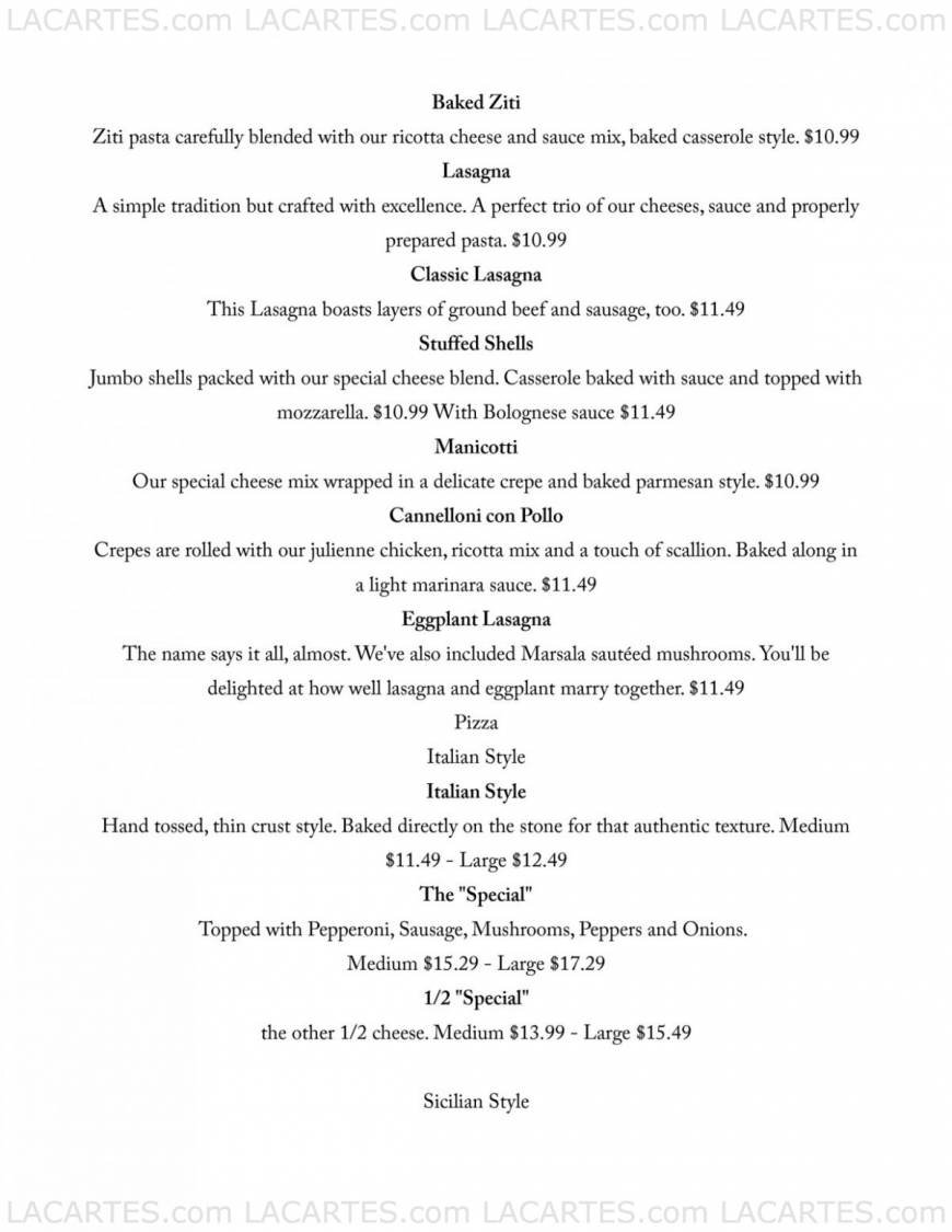  Pricelists of Johnny's Italian Restaurant - FL 2907 State Road 590 - Photo 16 of 16