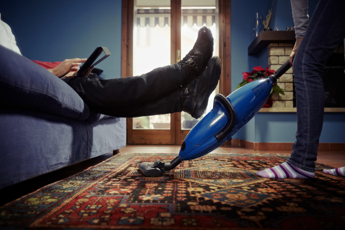 caucasian heterosexual couple, with woman doing chores using vacuum cleaner on carpet and lazy man on sofa with tablet pc. Horizontal shape, low angle view Profile Photos of Upminster Bridge Carpet Cleaners 76 Highview Gardens - Photo 8 of 9 caucasian heterosexual couple, with woman doing chores using vacuum cleaner on carpet and lazy man on sofa with tablet pc. Horizontal shape, low angle view Profile Photos of Upminster Bridge Carpet Cleaners 76 Highview Gardens - Photo 8 of 9