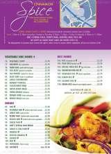 Menus & Prices, Cinnamon Spice, Boughton Aluph