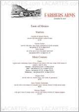 Menus & Prices, The Farriers Arms, Ashford