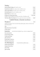Menus & Prices, The Honest Miller, Ashford