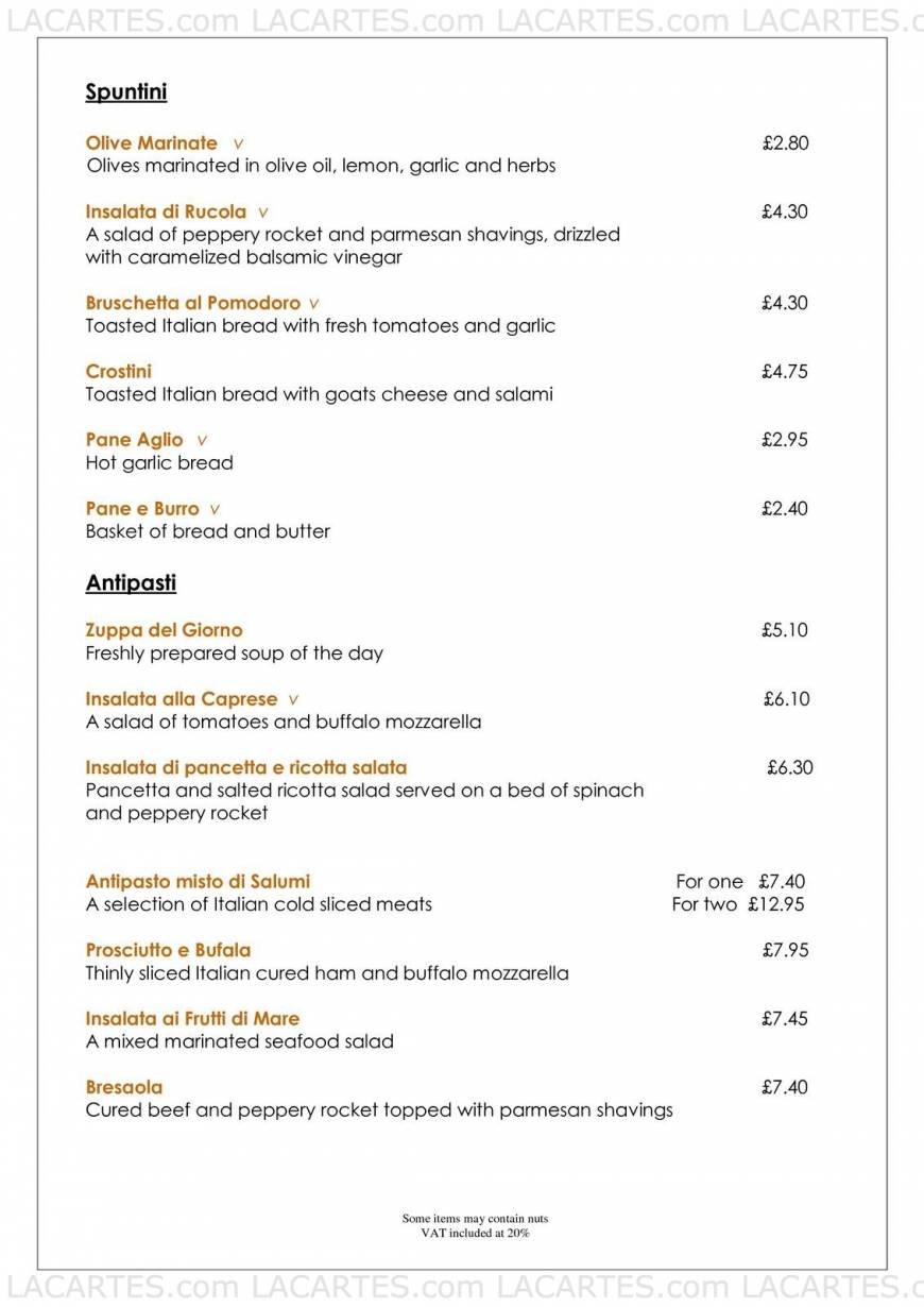  Pricelists of La Margherita Italian restaurant 15 Magdalene Street      - Photo 1 of 8