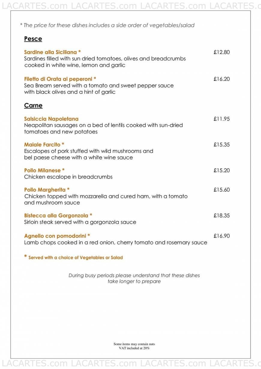  Pricelists of La Margherita Italian restaurant 15 Magdalene Street      - Photo 3 of 8
