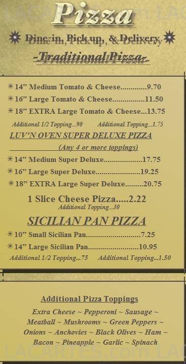  Pricelists of LUV'N OVEN Pizza and Pasta - FL 9410 GRIFFIN ROAD - Photo 3 of 16