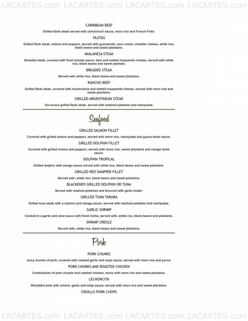  Pricelists of Havana Harry's Restaurant - Kendall, FL 9525 N Kendall Dr - Photo 8 of 13