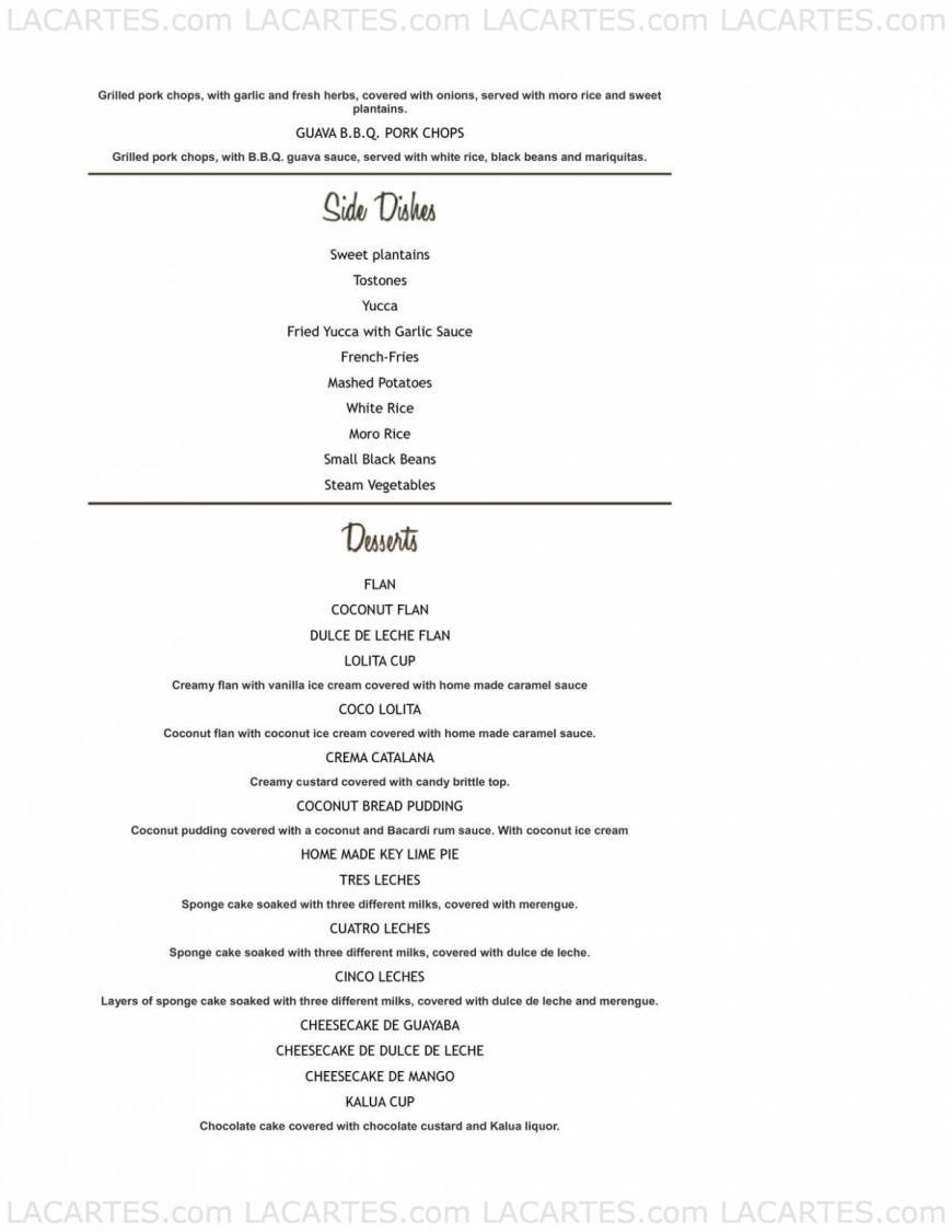  Pricelists of Havana Harry's Restaurant - Kendall, FL 9525 N Kendall Dr - Photo 9 of 13